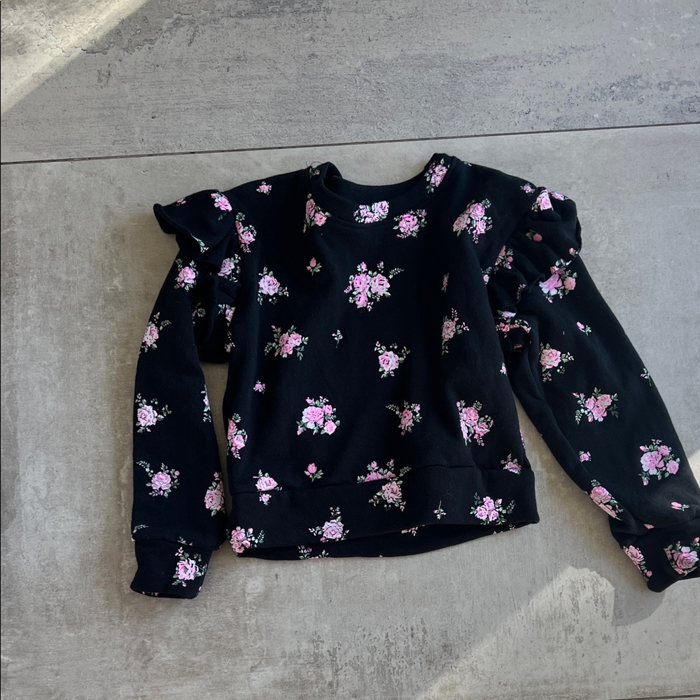 Flowers by Zoe Black and Pink Floral Sweatshirt